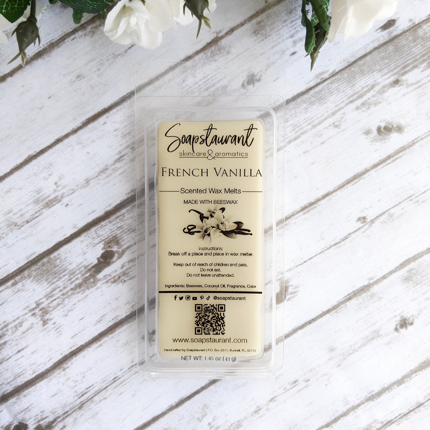 French Vanilla Wax Melts Made With Beeswax | 1.45 OZ 5-Cavity Clamshell Molds | Phthalate-Free & Paraffin-Free