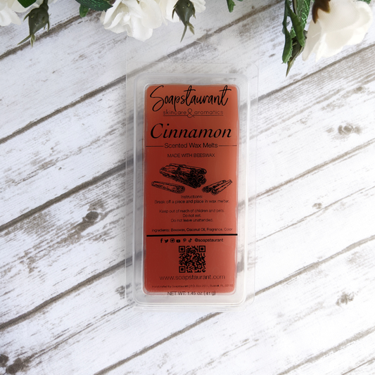 Cinnamon Scented Wax Melts Made With Beeswax | 1.45 OZ 5-Cavity Clamshell Molds | Phthalate-Free & Paraffin-Free